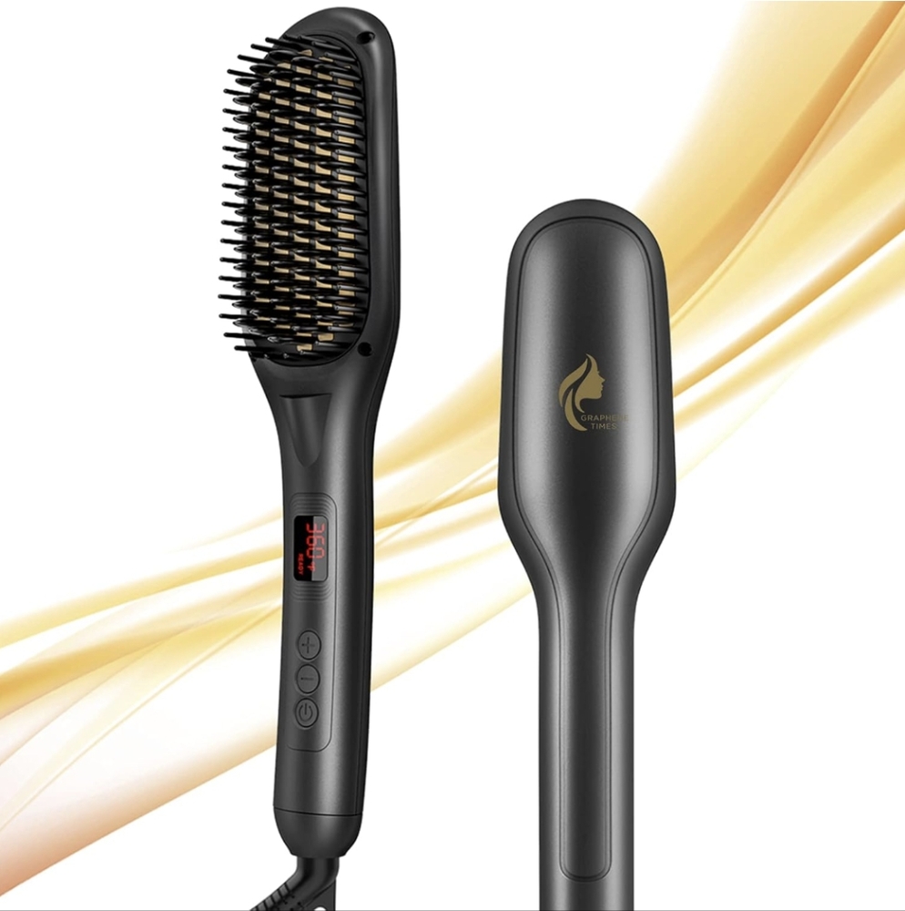 Hair Straightening Brush - Black